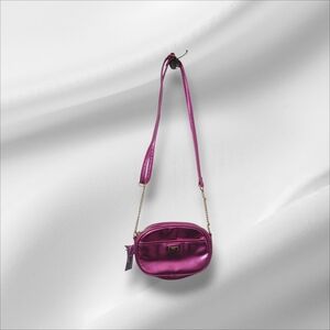 Claire's Shiny Fuchsia Crossbody Bag